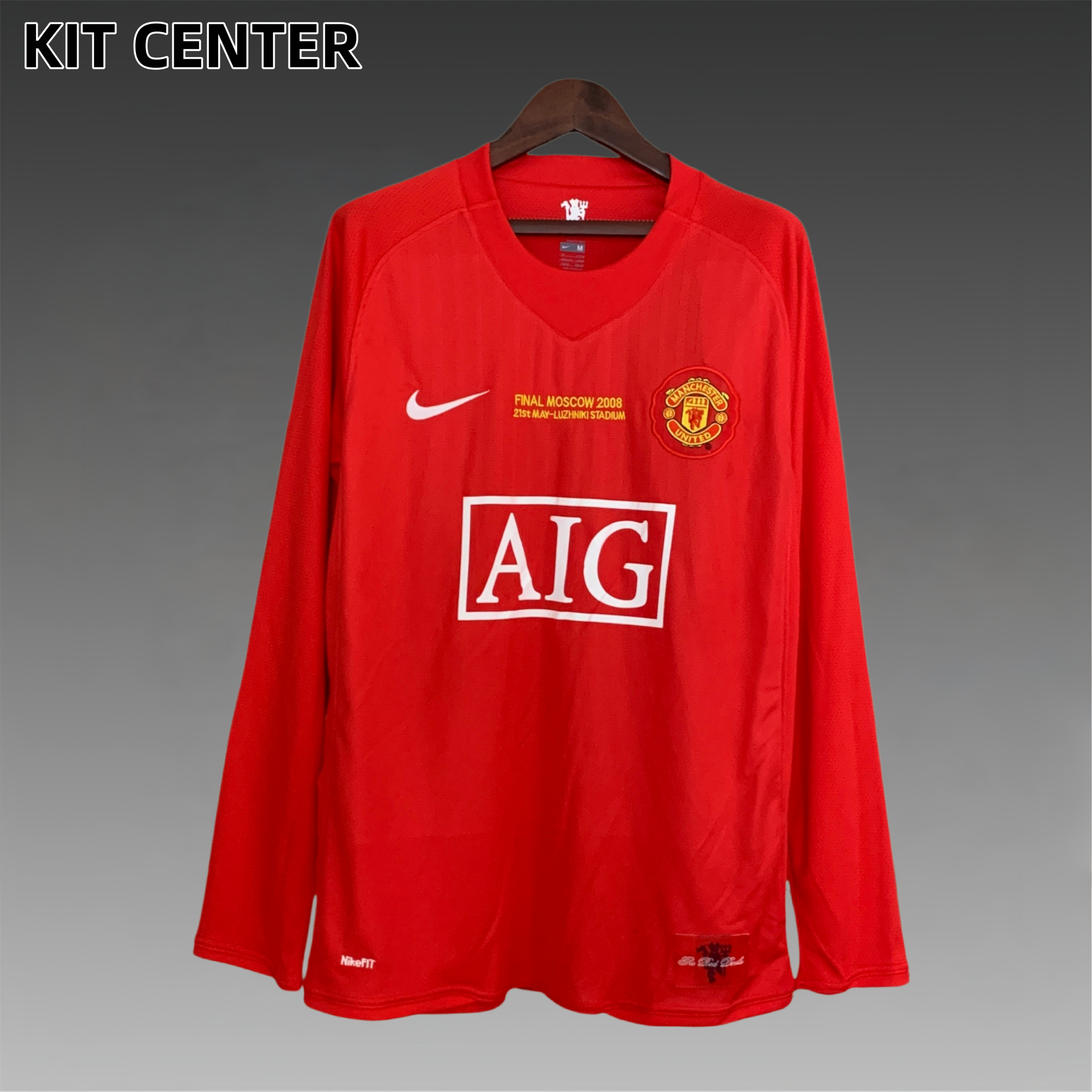 07/08 Manchester United  home Champions League version  long sleeved retro football jersey