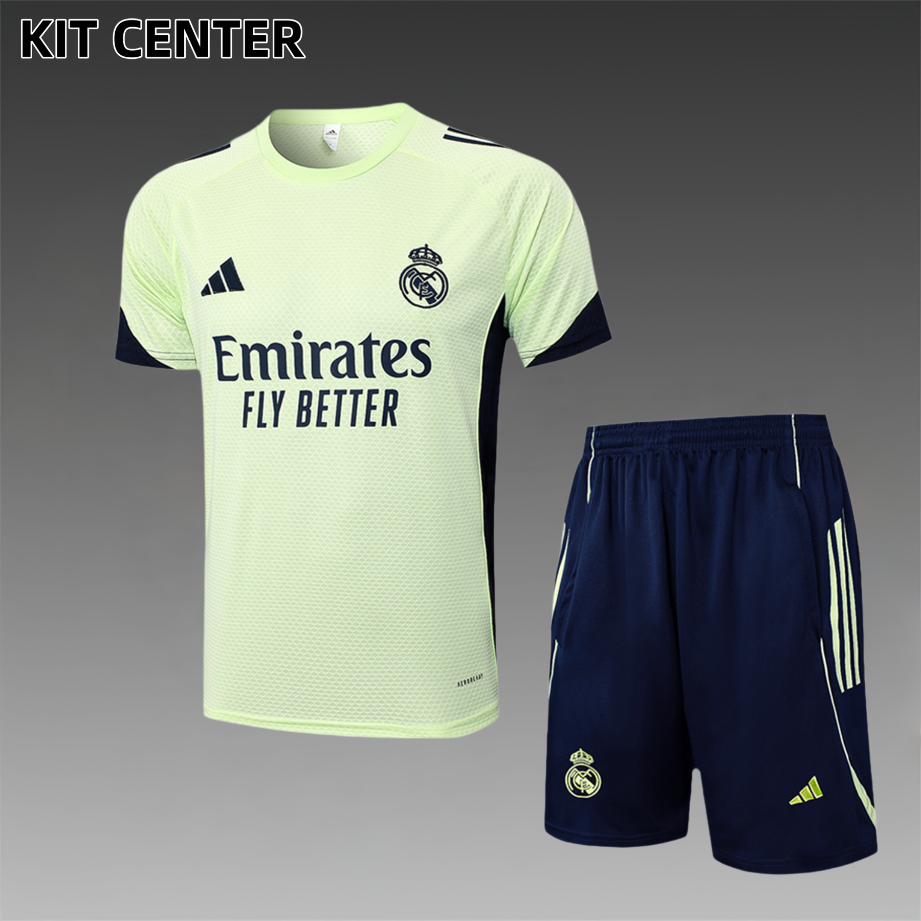 2025/2026 Real Madrid Light Green Adult Short Sleeve Training Suit Set (Adult Kit)