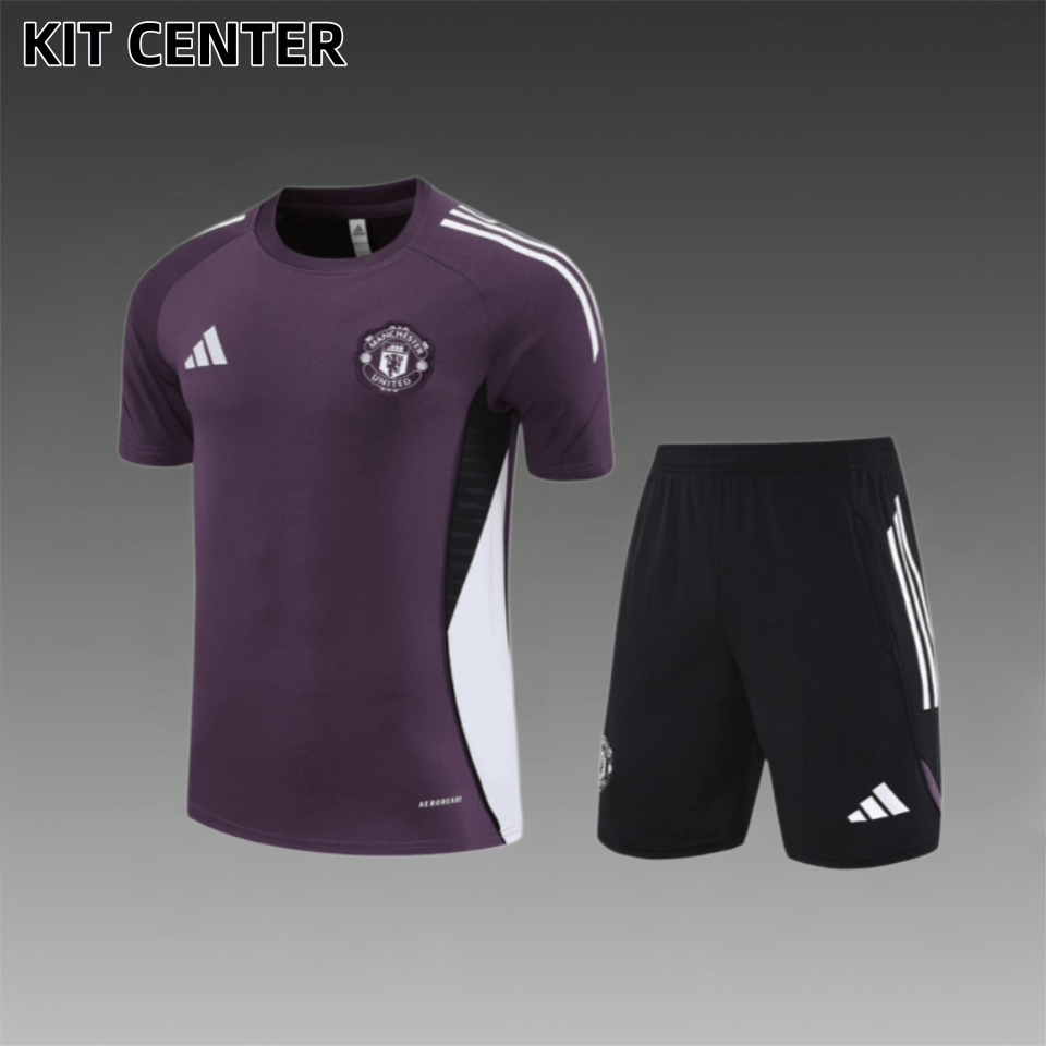 25/26 Manchester United Purple Short Sleeve Training Wear ( Adult kit Kids )