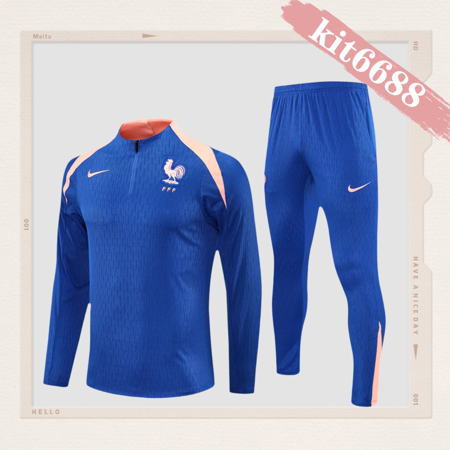 2025/2026 France Adults Half-Zip Training Kits (Adult kit)