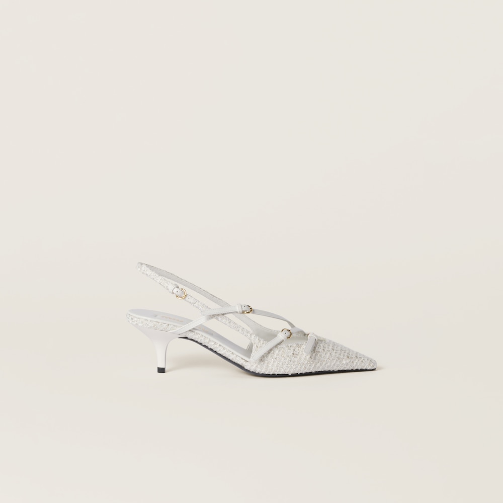 Fabric slingbacks with straps