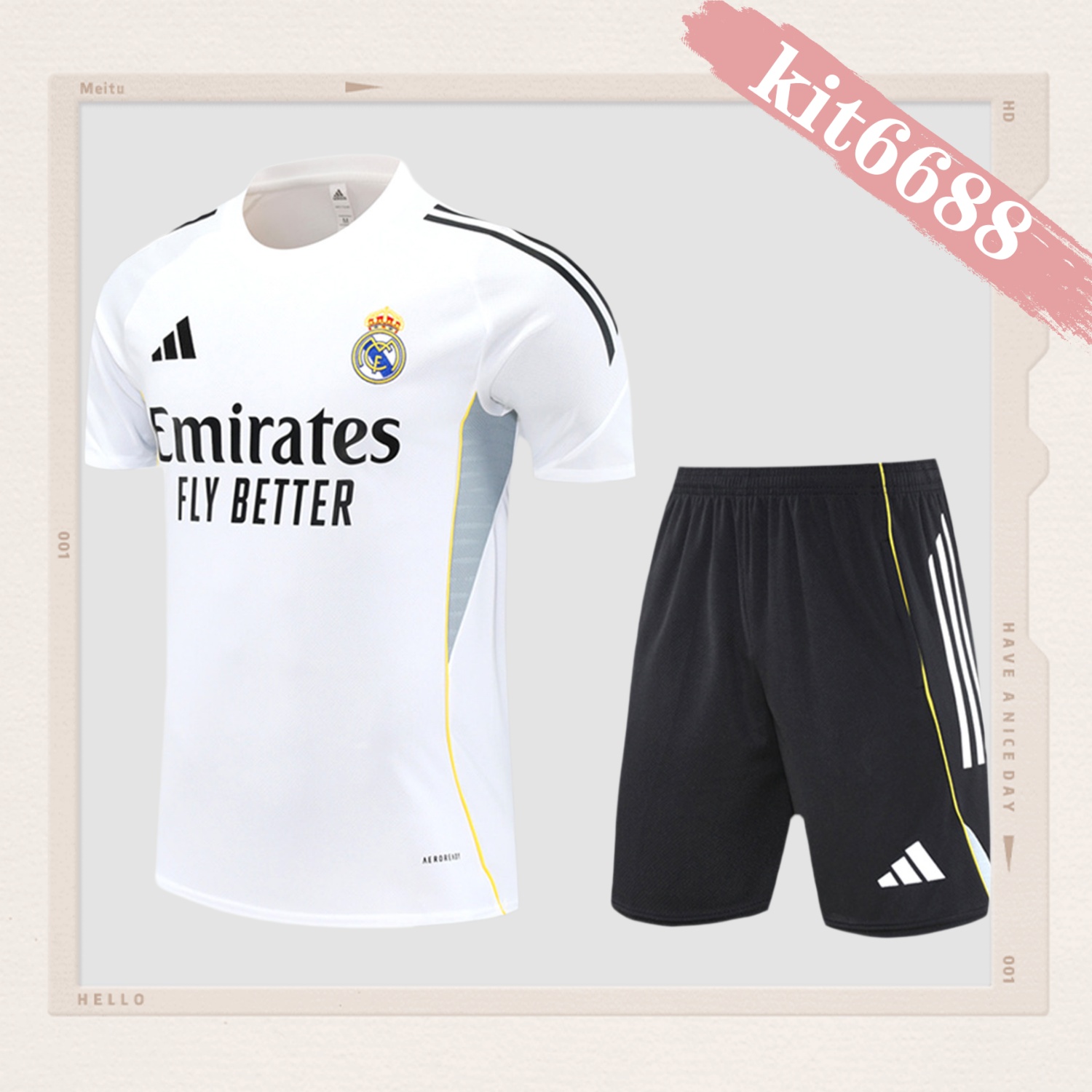 2024/2025 Real Madrid White Adult Short Sleeve Training Suit (Adult Kit)