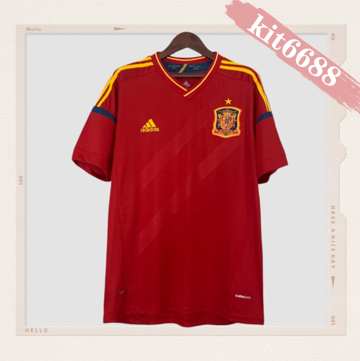 2012 Spain home Retro Football Shirt