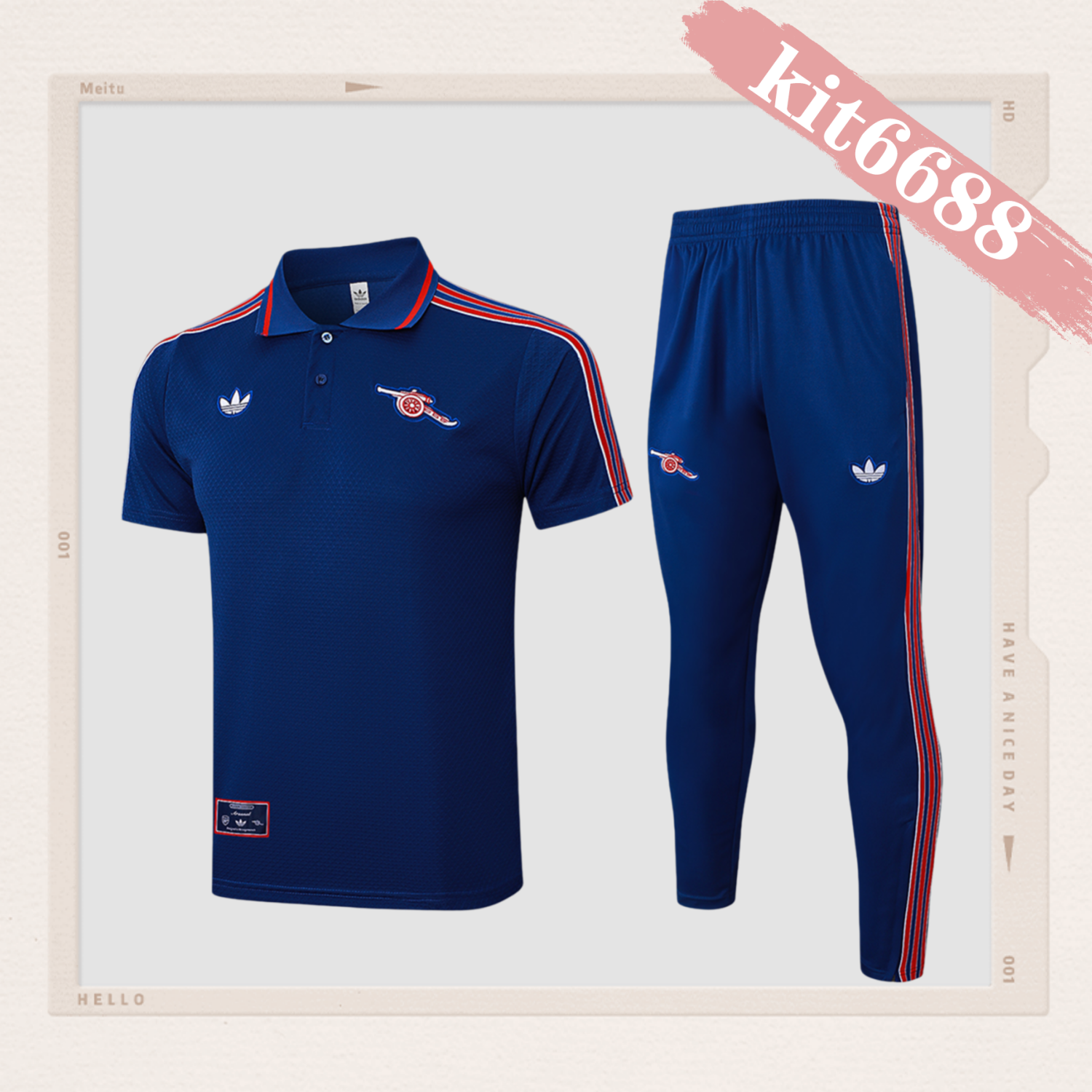 2025/2026 Arsenal Dark Blue Purple Polo Short Sleeve Trousers (Adult Kit)