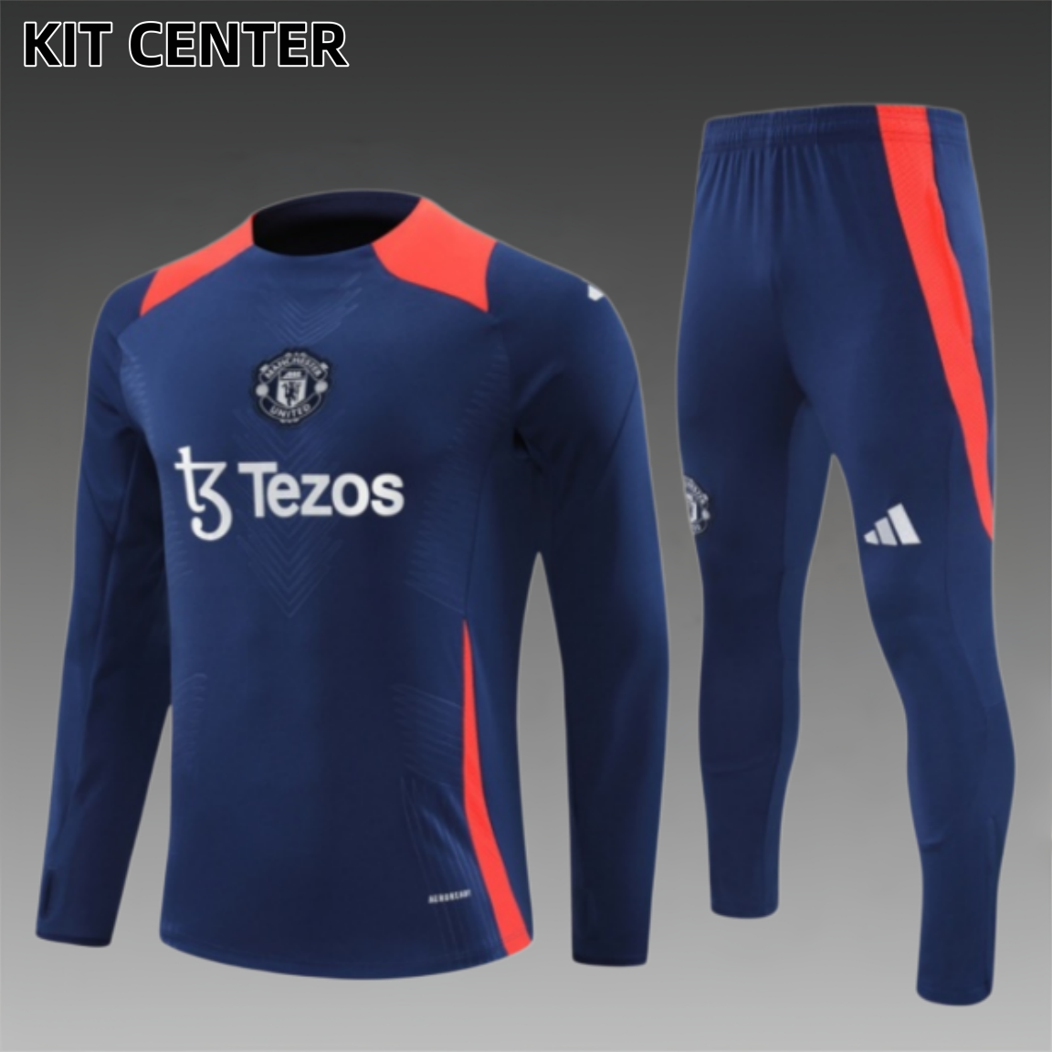 24/25 Manchester United Treasure Blue Half Zip Training Kit (Adult Kids Kit)