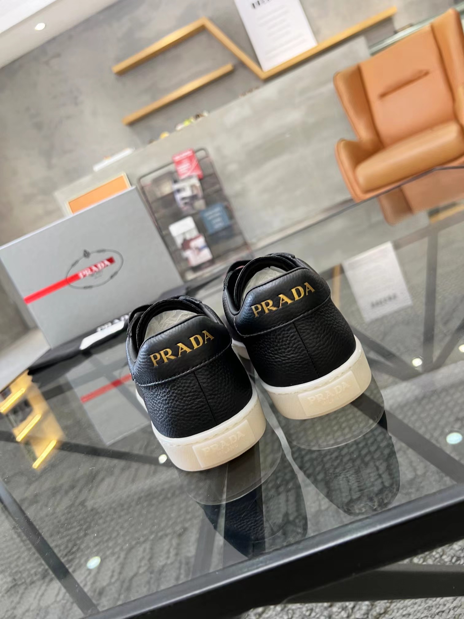 Prada Downtown Leather Sneakers