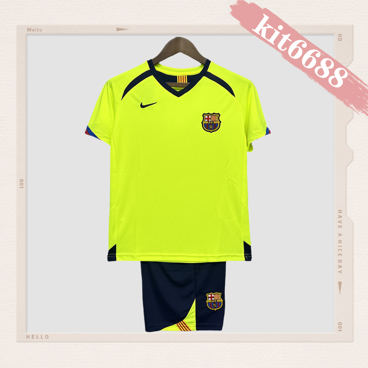 2005/2006 Barcelona Retro Away Kids Kit(Kids Kit)