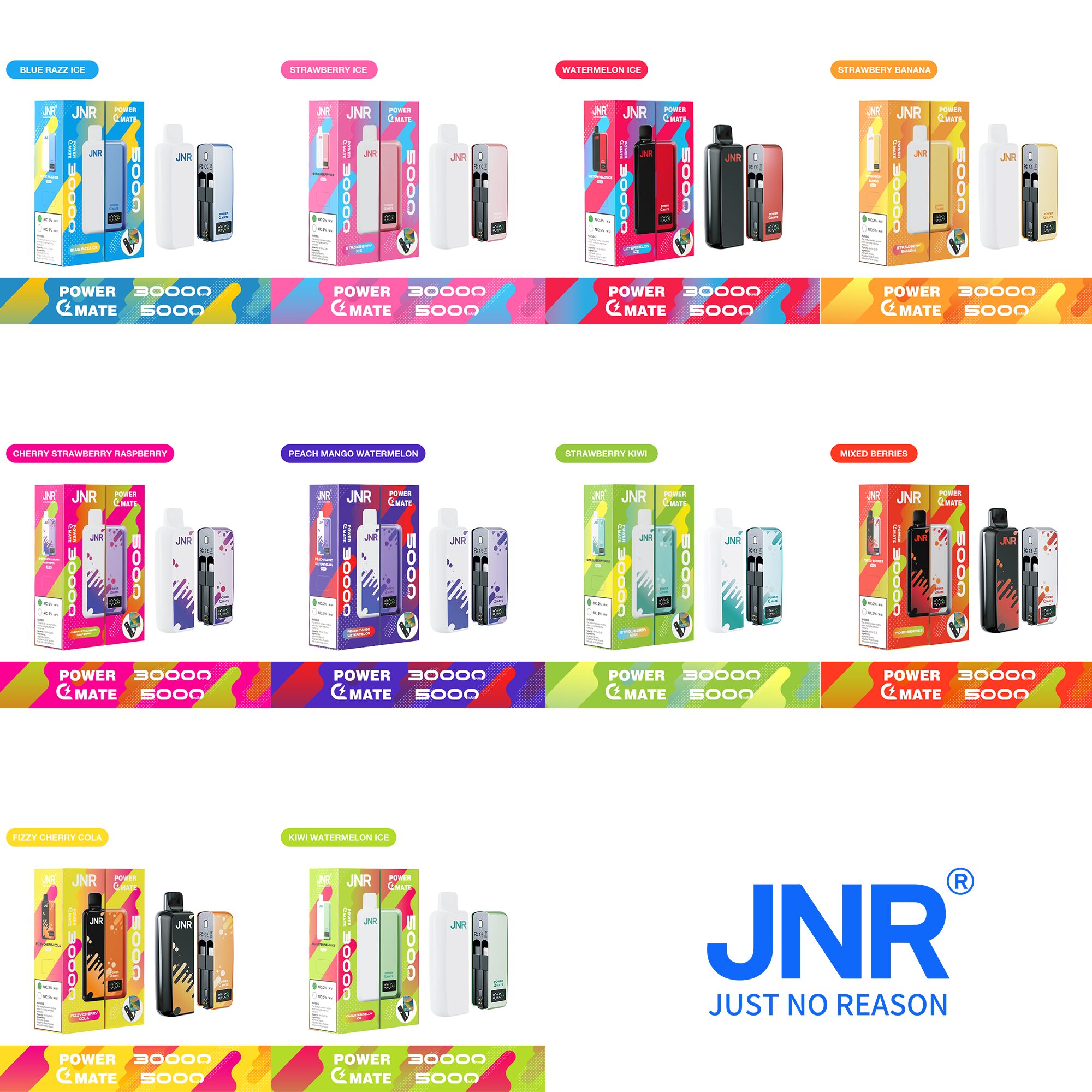 JNR Power Mate 30000 Puffs Smart Screen 5000mAh Power Bank Disposable Vape