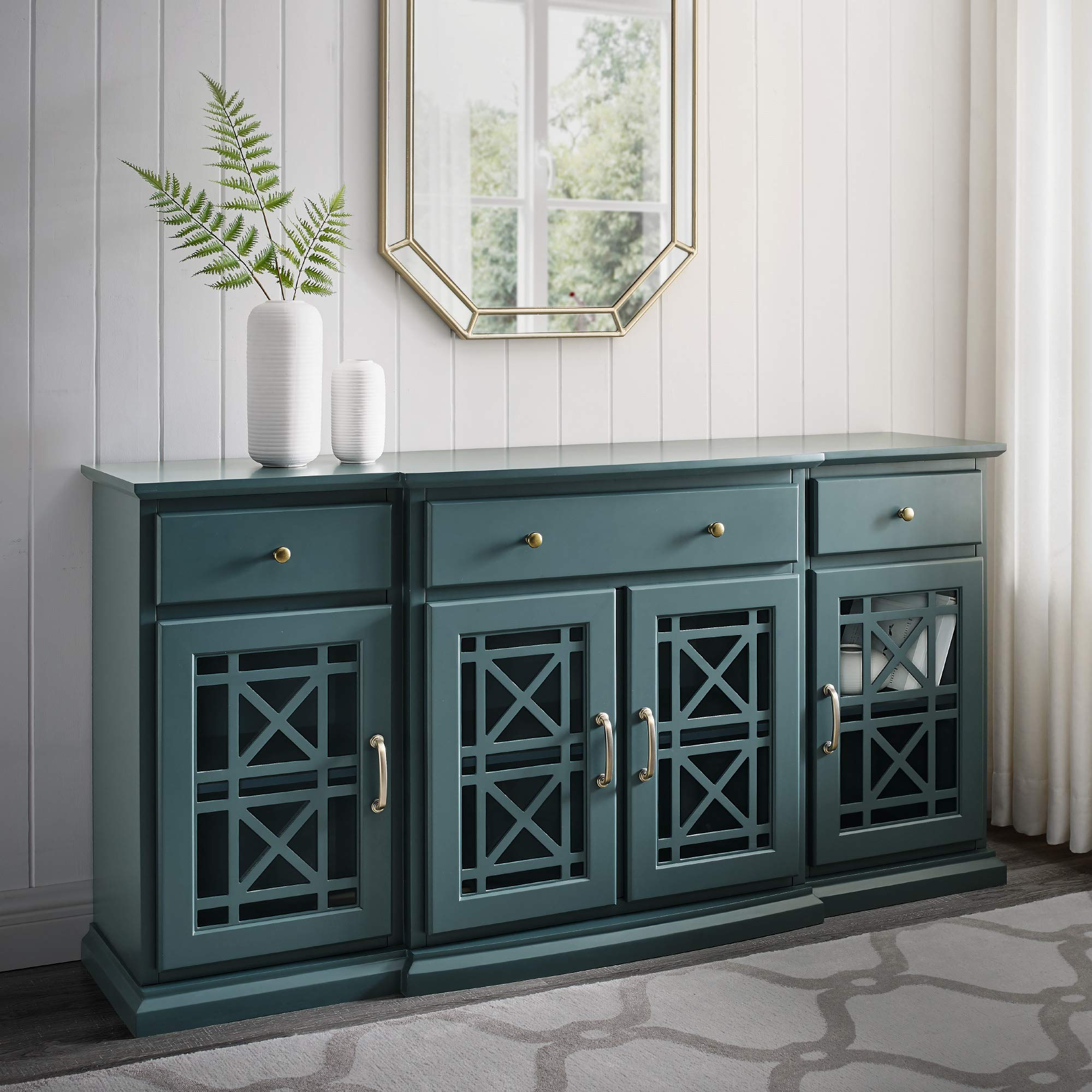 Modern Wood Glass Door Buffet Sideboard Living Room - Dining Room Console