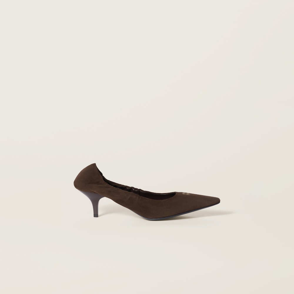 Ruches suede pumps