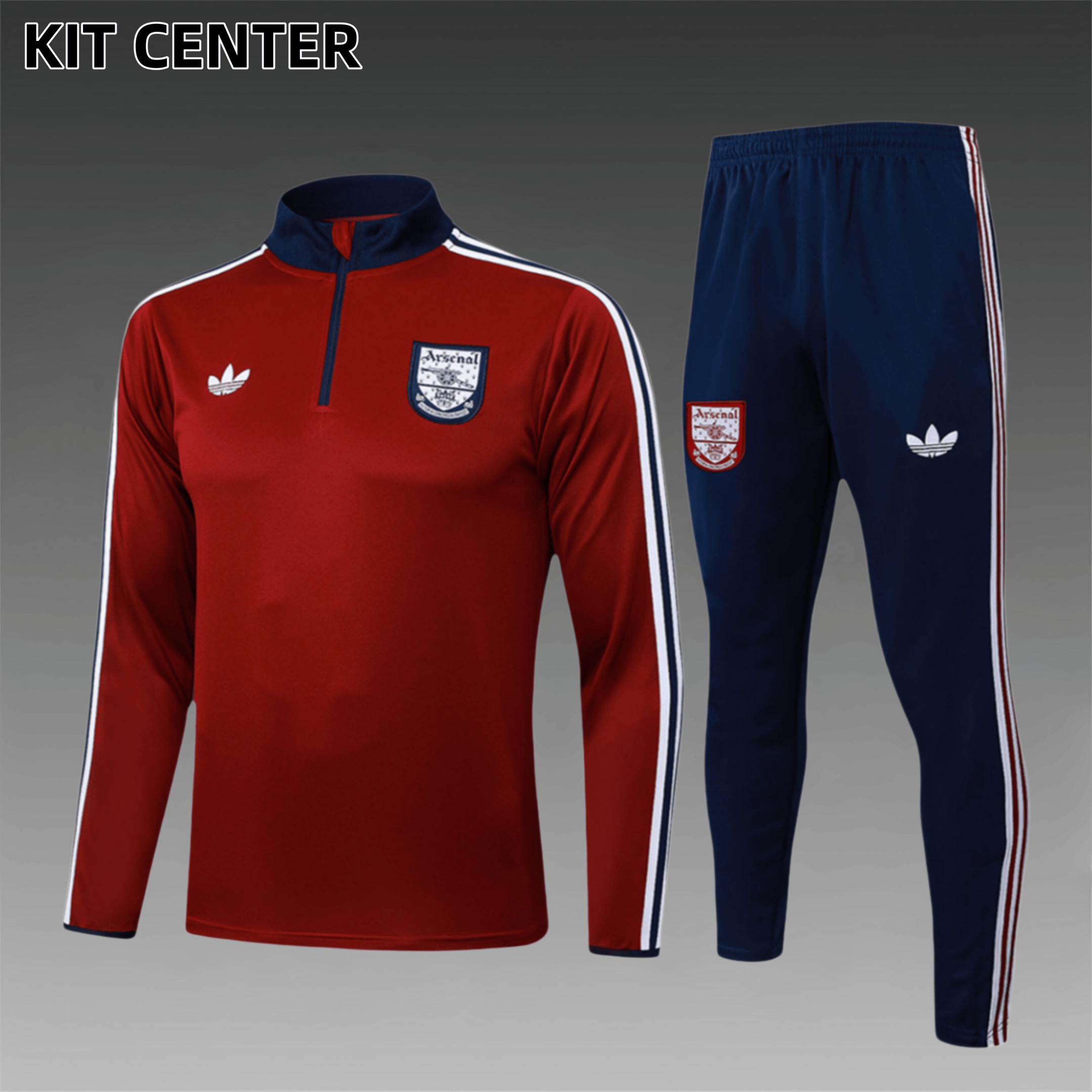 2025/2026 Arsenal Burgundy Kids Half Zip Training Clothes (Kids Kit)