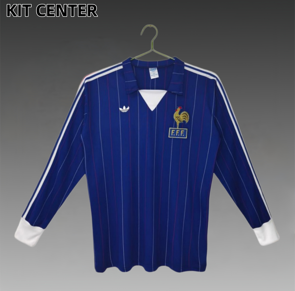 80/82 France home  Retro long Football Shirt