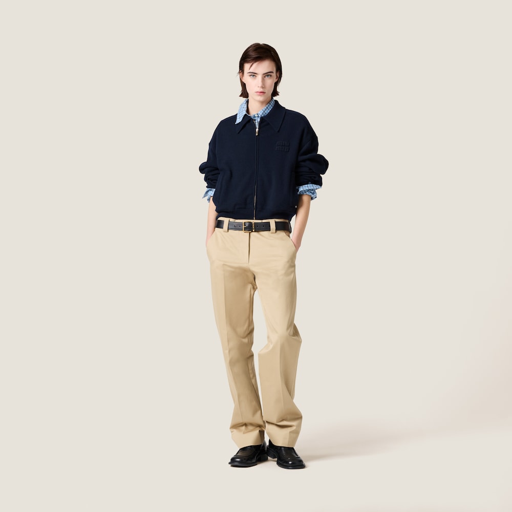 Wool and cashmere blouson jacket