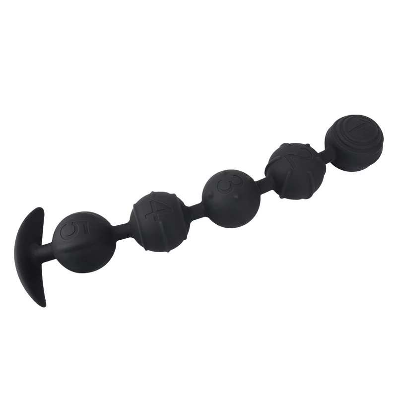 Penta - Silicone Anal Beads - 5 Beads with Tail