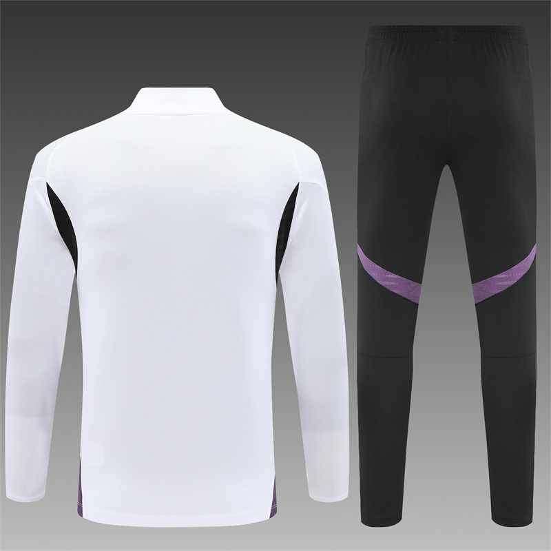 25/26 Manchester United White paired with purpleHalf Zip Training Kit (Adult Kids Kit)