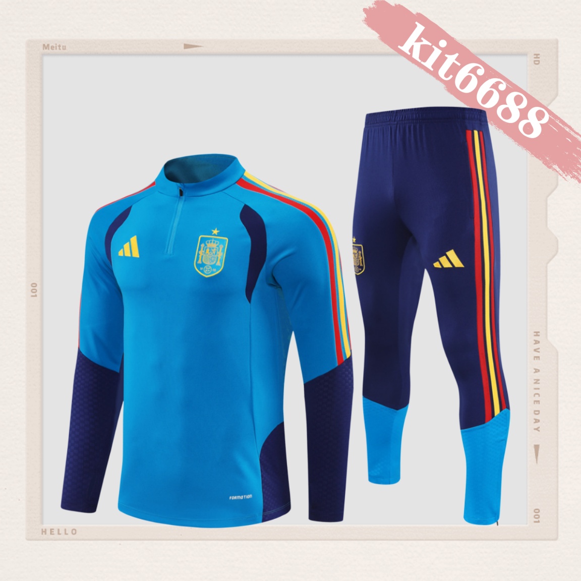 26/27 Spain Hu Lanse Half Zip Training Kit (Adult Kids Kit)