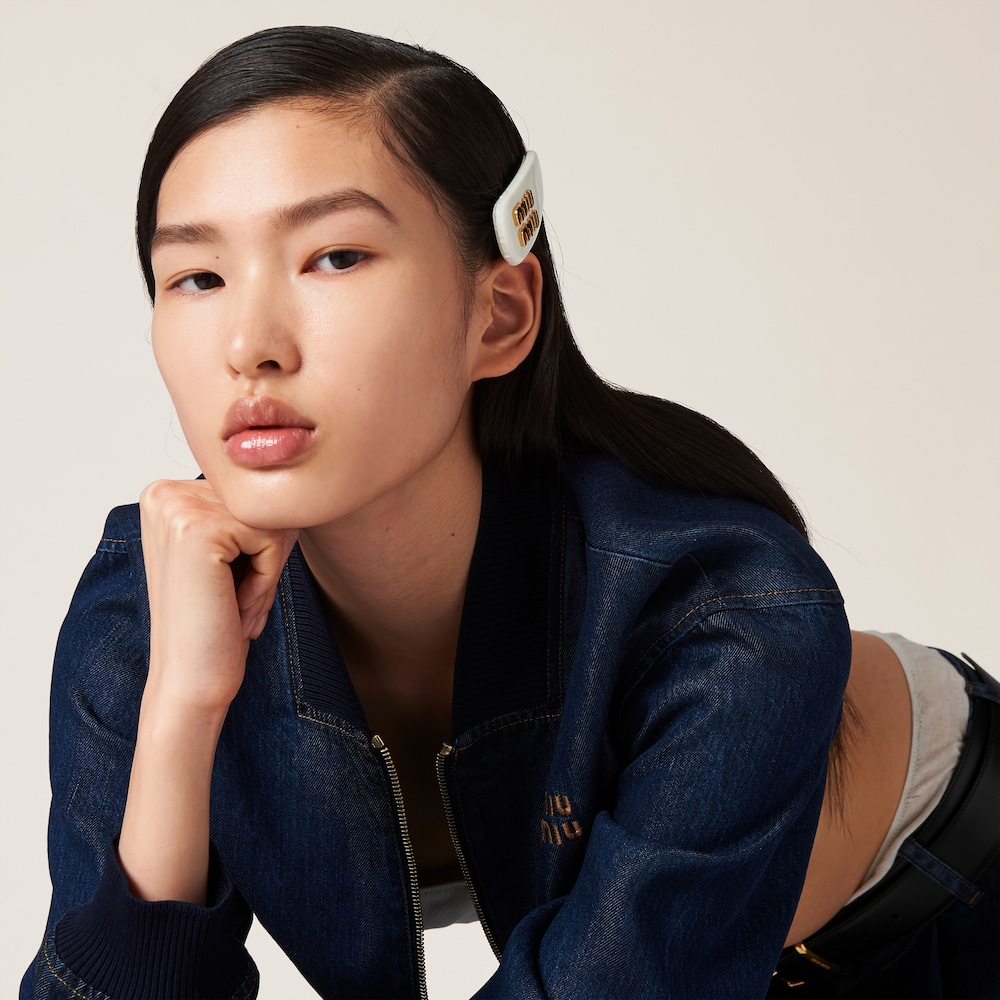 Patent leather hair clip