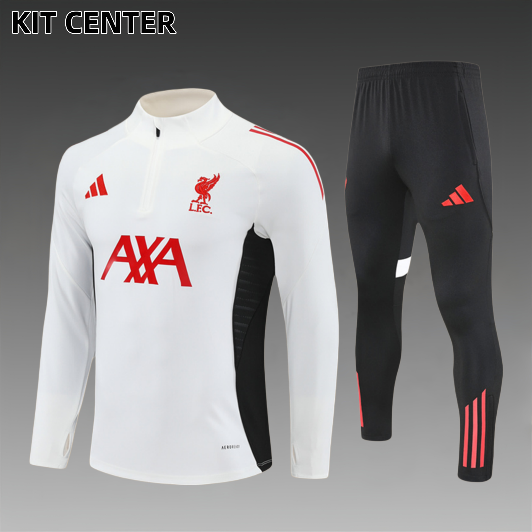 2025/2026 Liverpool Light Gray Adult Half Zip Training Suit (Adult Kit)