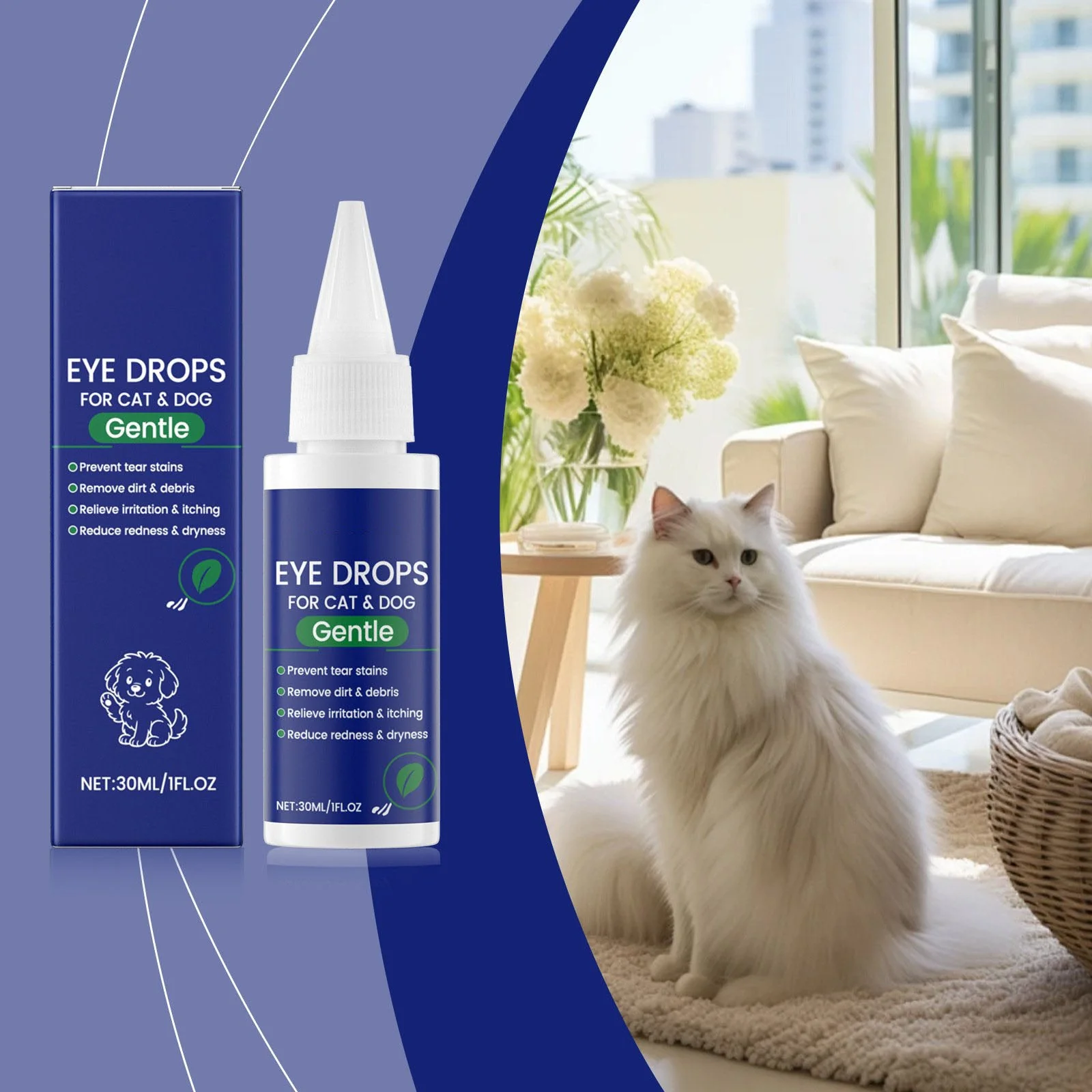 🏆Flash Sale⚡ 50K+ SOLD! 🐶Eye Drops for Cat & Dog, Prevent Tear Stains Remove Dirt