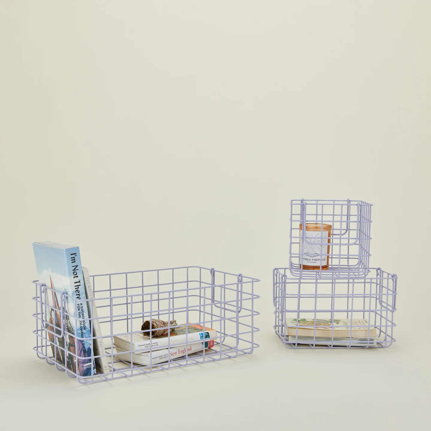 Grid Basket, Set of 3 - Lilac
