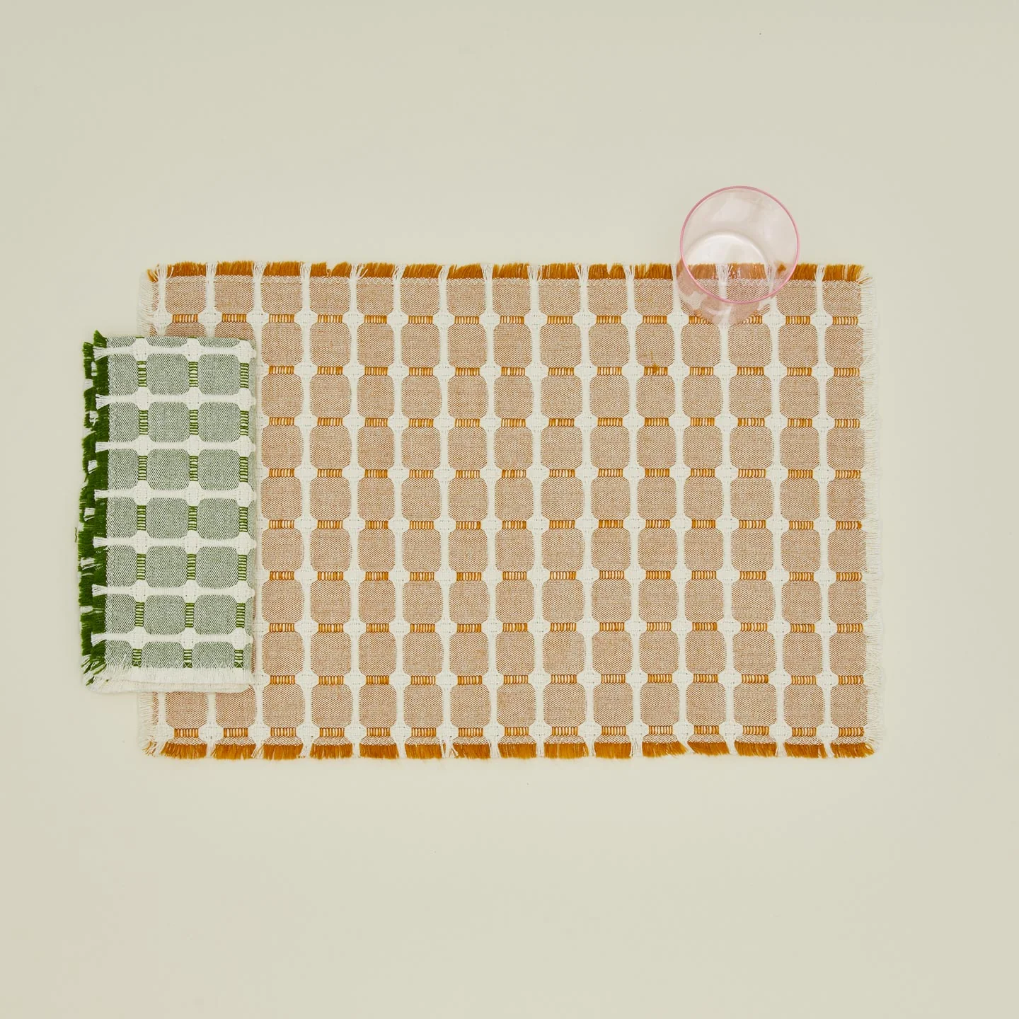 Hopsack Fringed Napkin, Set of 4 - Leaf