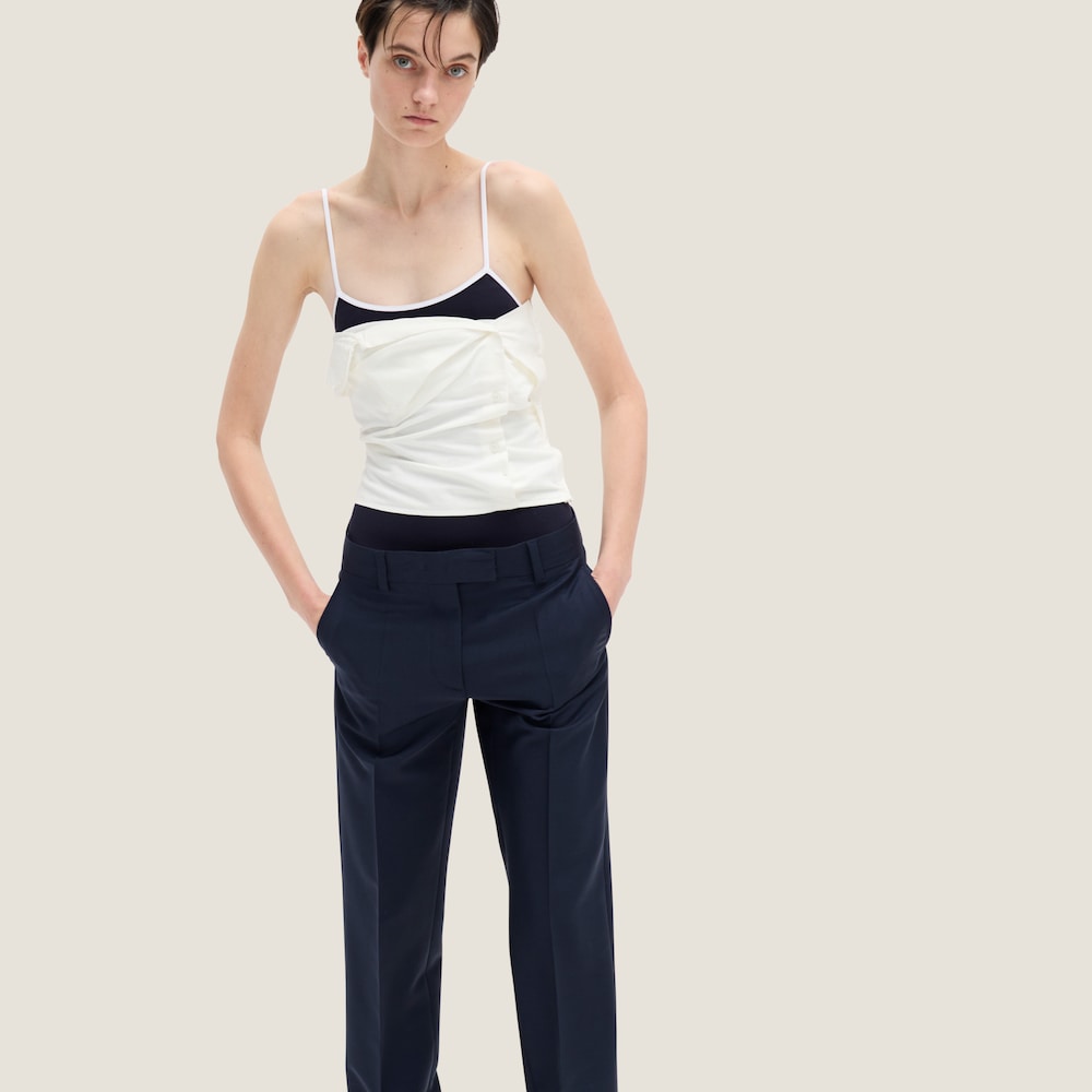 Slubbed poplin top