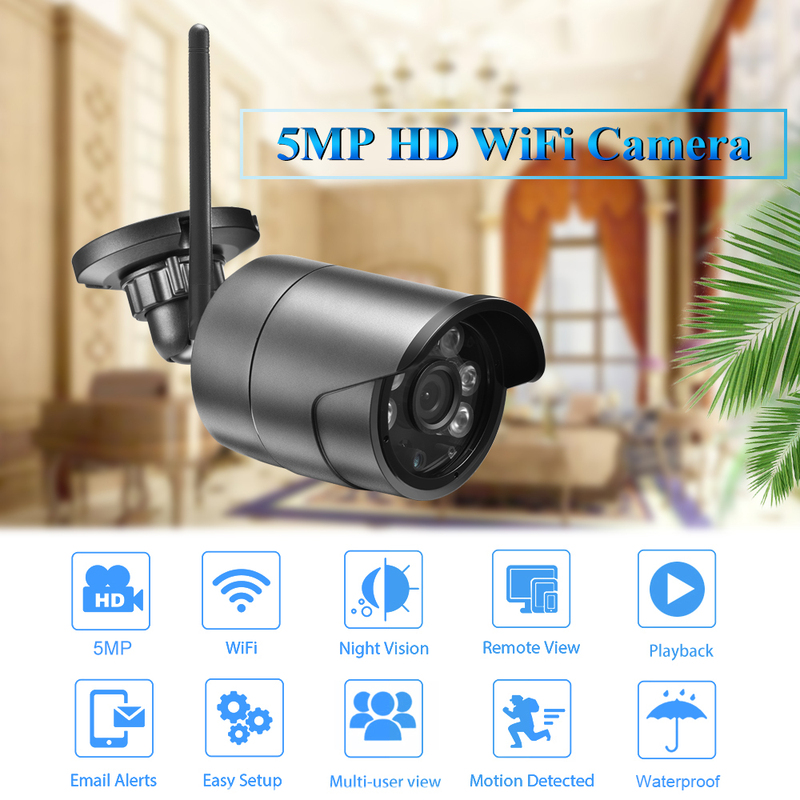 Gadinan 5MP IP Camera 3MP 2MP 1080P High Definition Outdoor Audio CCTV Security Surveillance Wireless Micro SD Card Wifi Camera