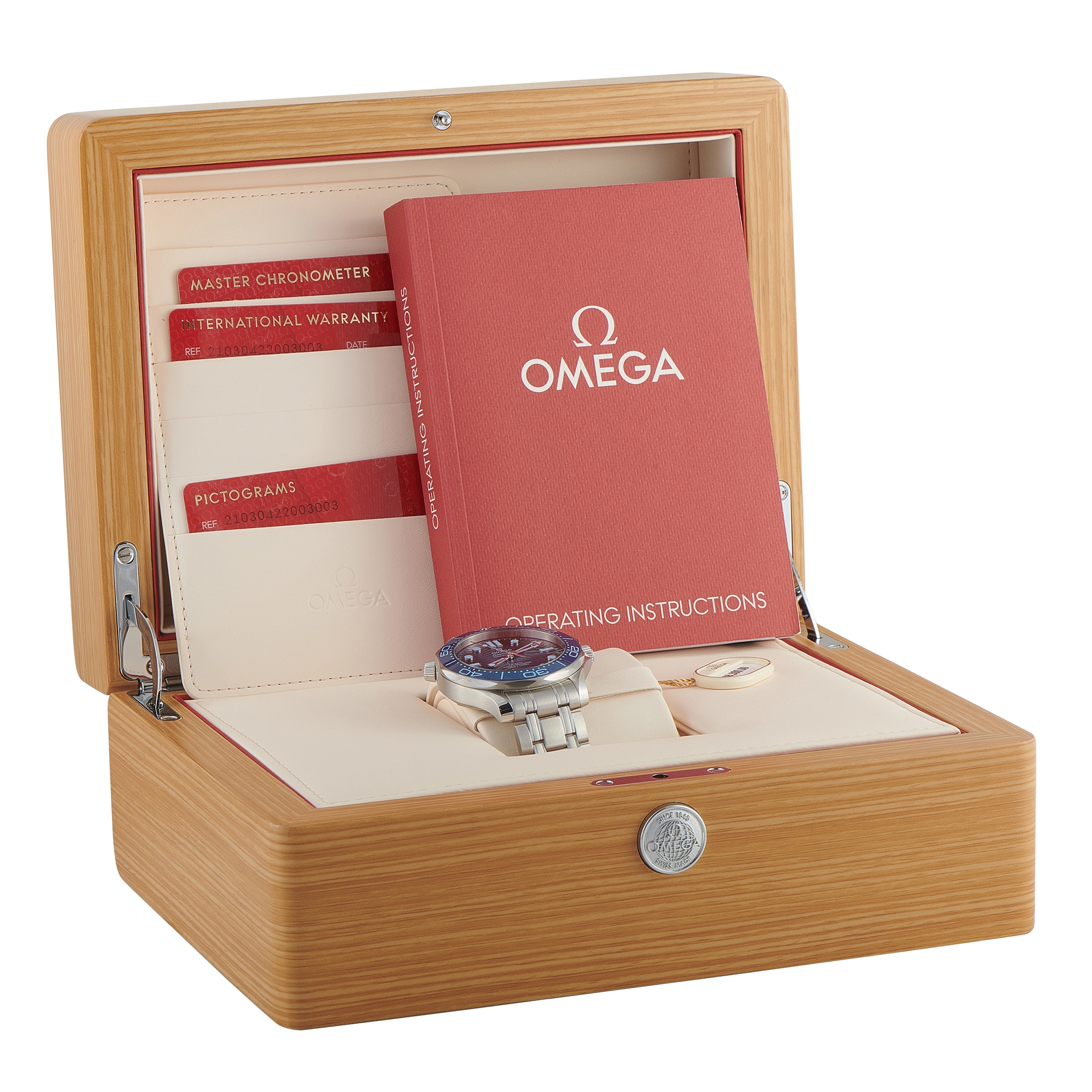 OmegaSeamaster Diver Summer Blue Steel Watch 210.30.42.20.03.003