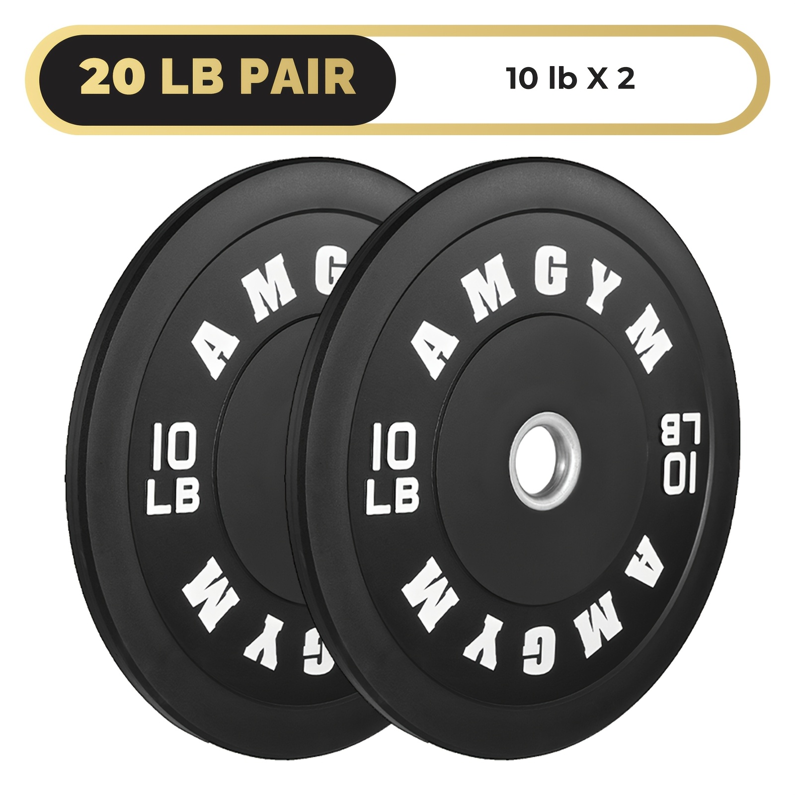 Bumper Plate Weight Plate Set, 20-400 lb Barbell Weight Plate Set for Home Gym, Black Rubber Weight Lifting Strength Training Plate
