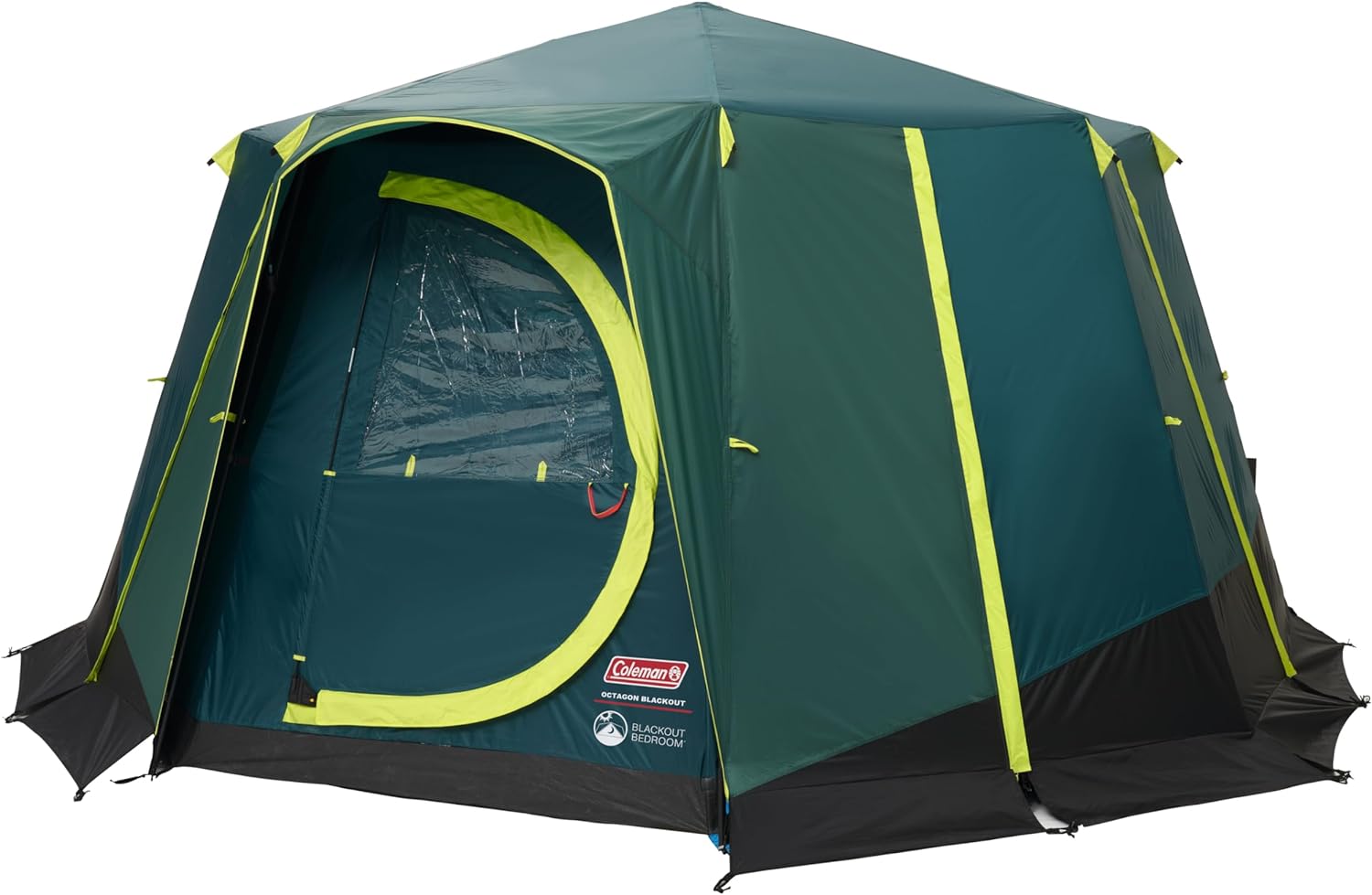 Coleman Tent Octagon, 6 Man Festival Dome Tent, 6 Person Family Camping Tent with 360&deg; Panoramic View, Stable Steel Pole Construction, Sewn-in Groundsheet, 100 Percent Waterproof