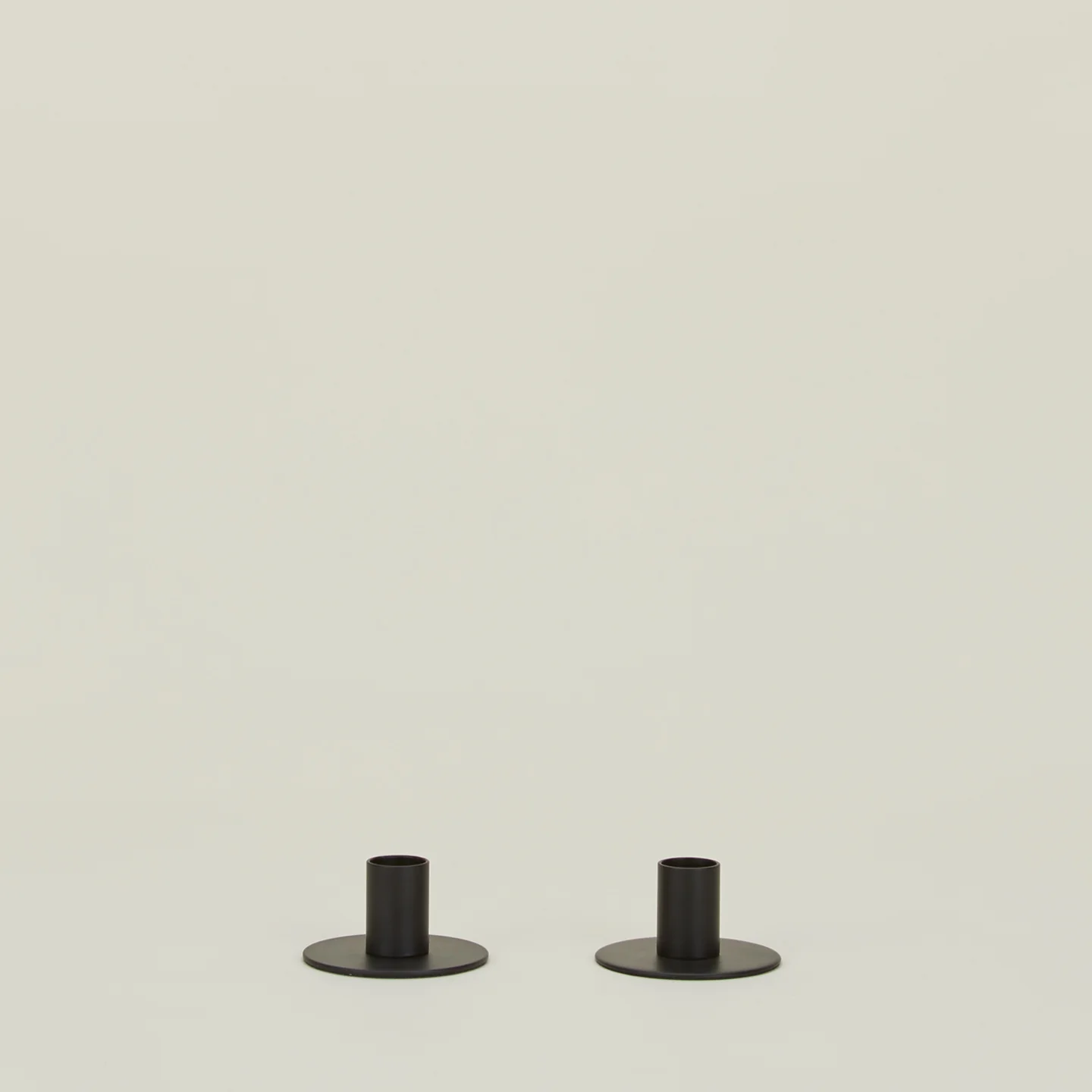 Essential Metal Candle Holders, Set of 2 - Black