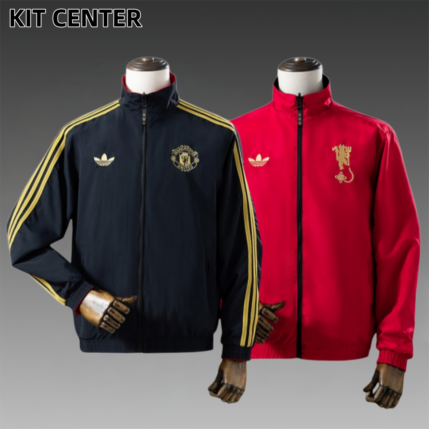 2026 Manchester United Reversible Jacket Windbreaker - black & red