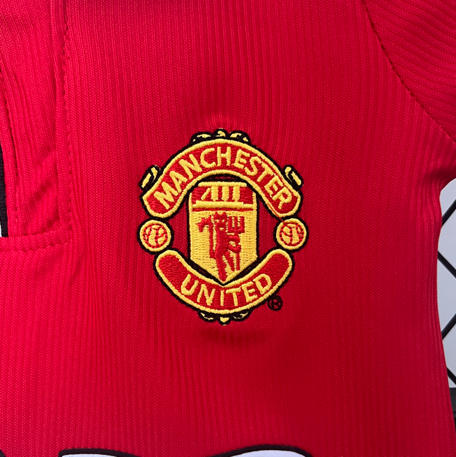 98/99 Manchester United home ground Retro Football Soccer Kids Kit
