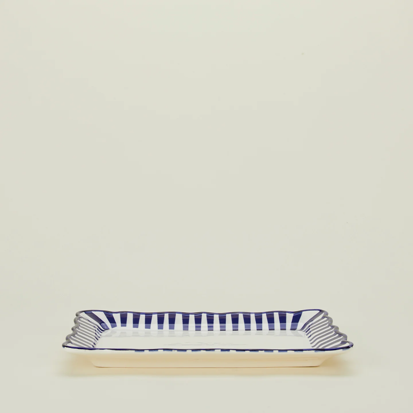 Striped Edge Rectangular Platter