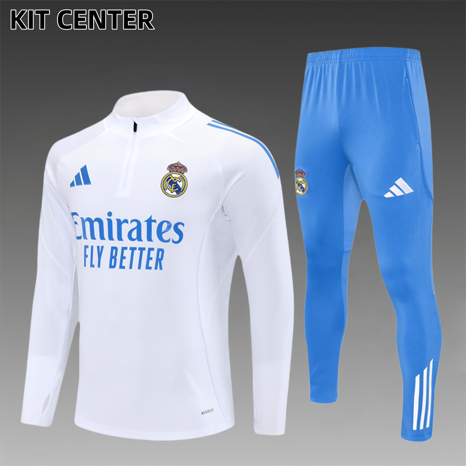 2025/2026 Real Madrid Kids Half Zip Training Kit (Kids Kit)