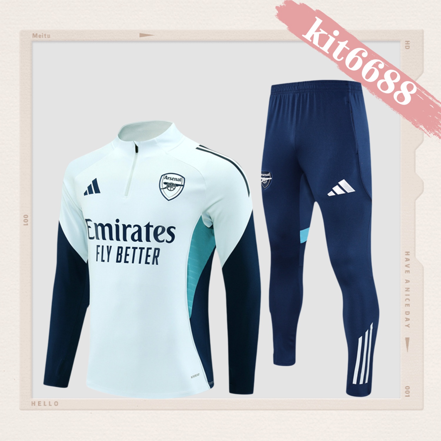 2025/2026 Arsenal Kids Half Zip Training Clothes (Kids Kit)