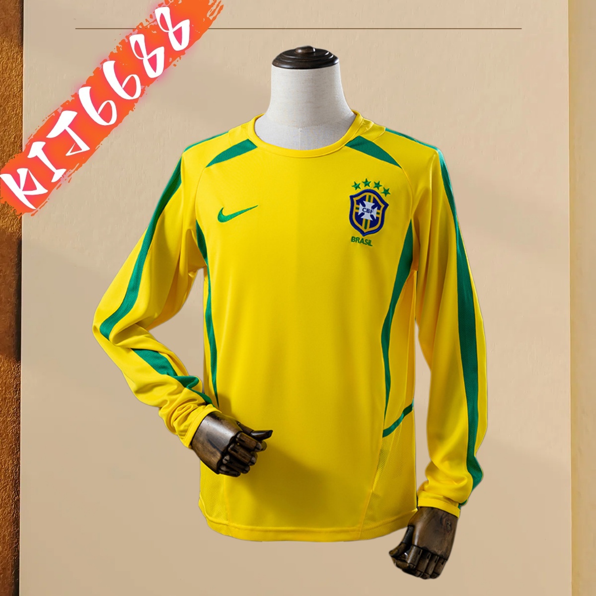 2002 Brazil home Long Sleeve Retro Football Shirt