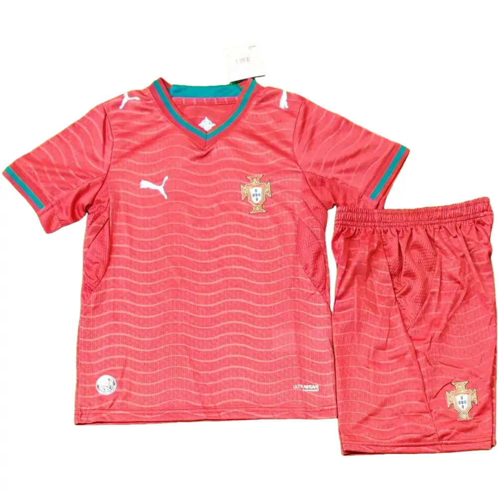 2026 World Cup Portugal Home Jersey Children's Set - Player Edition