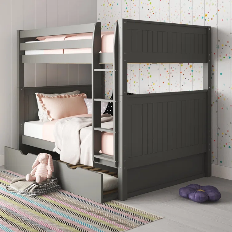 Stig Full Over Full Solid Wood Standard Bunk Bed with Trundle by Harriet Bee