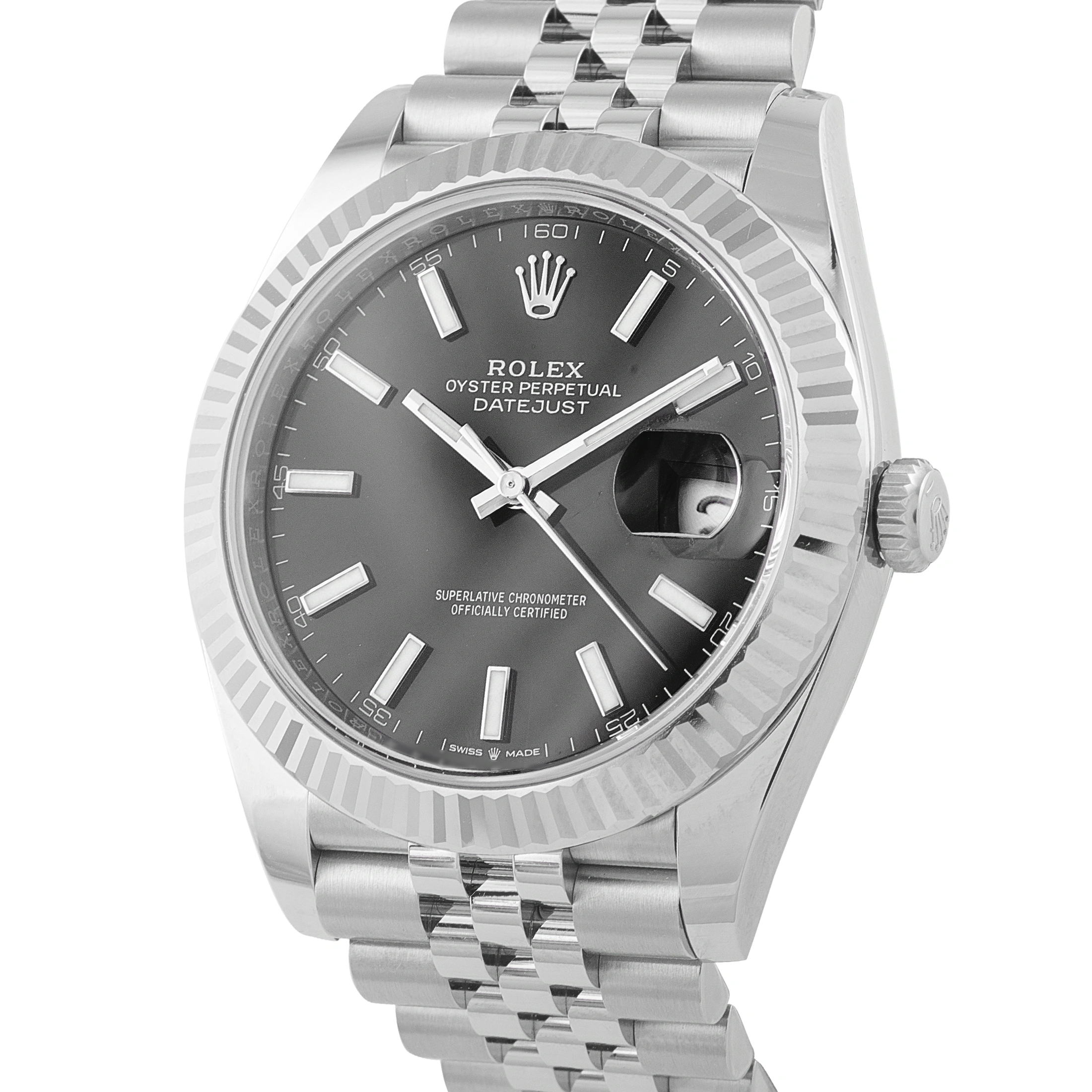 RolexDatejust 41 Black Dial White Rolesor Watch 126334-0018
