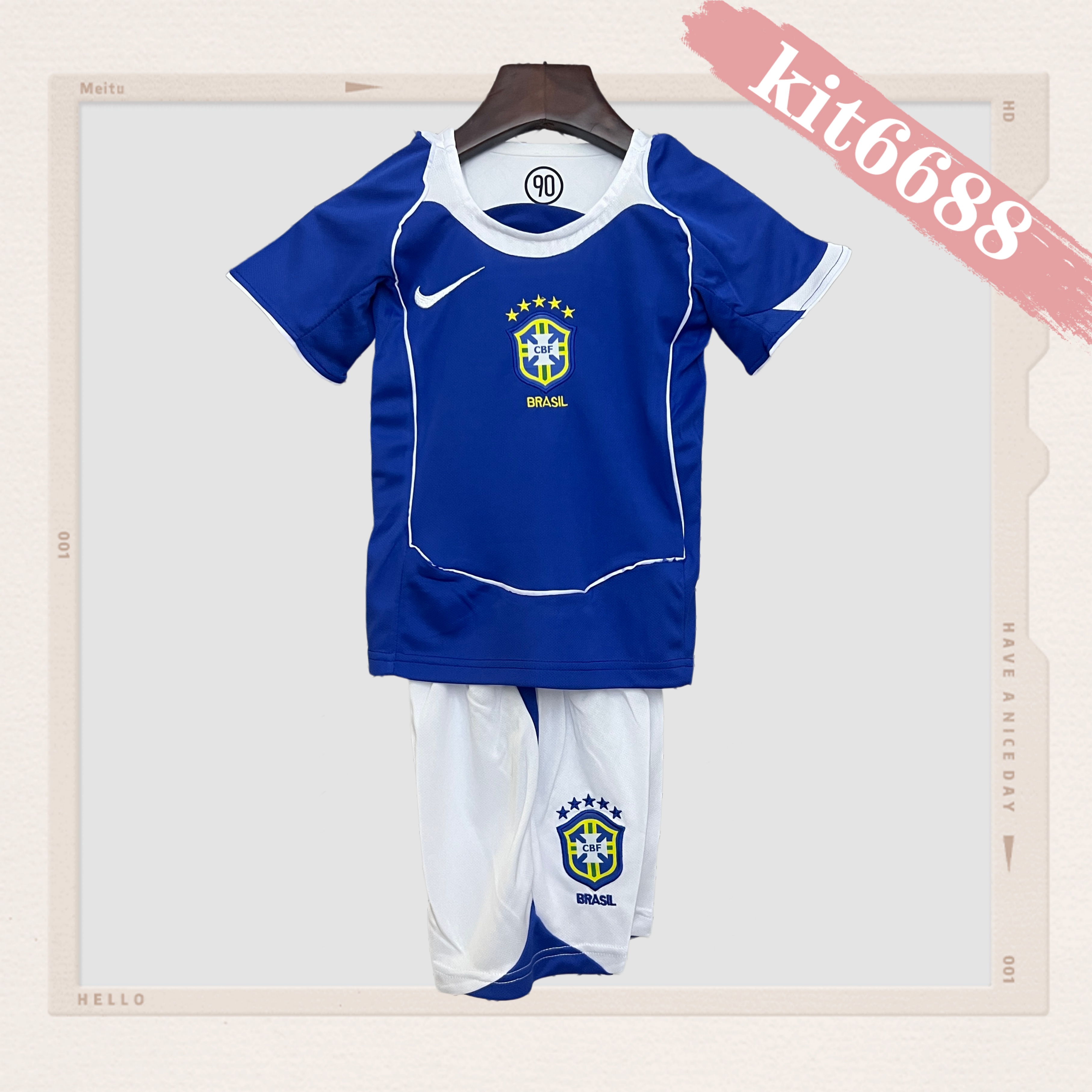 2004 Brazil Away Retro Kids Kit