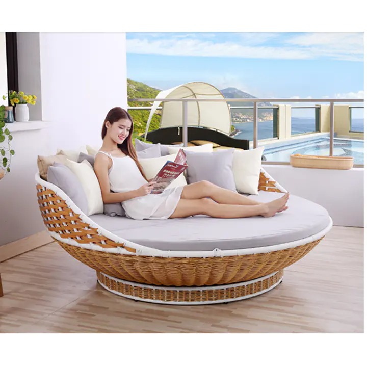 Outdoor rattan hammock round swing rattan chair bird's nest cradle