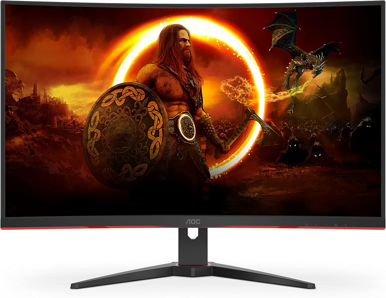AOC Gaming C32G2ZE - 32 Inch FHD Curved Monitor, 240Hz, 1 ms MPRT, VA AMD FreeSync Premium, Low Input Lag (1920x1080@ 240Hz, 300 cd/m&sup2;, HDMI/DP)