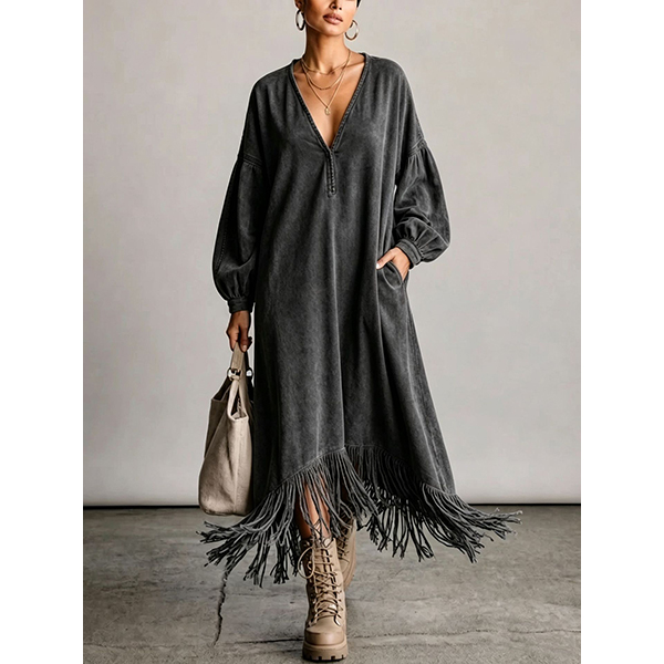 IMITATIE-SUÈDE MAXI-JURK