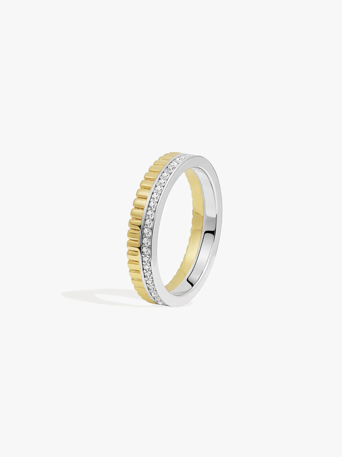 Mixed Texture & Pave Ring