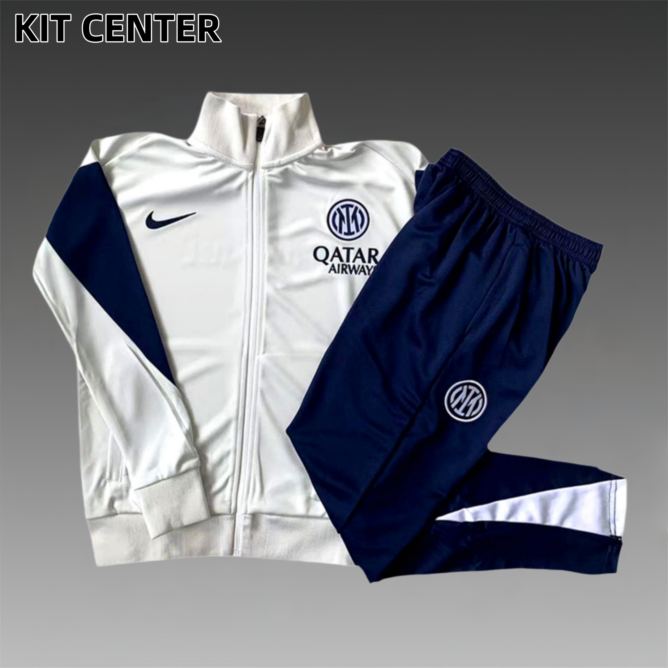 2025/2026 Inter Milan Creamy White Adult Full Zip Training Suit (Adult Kit)