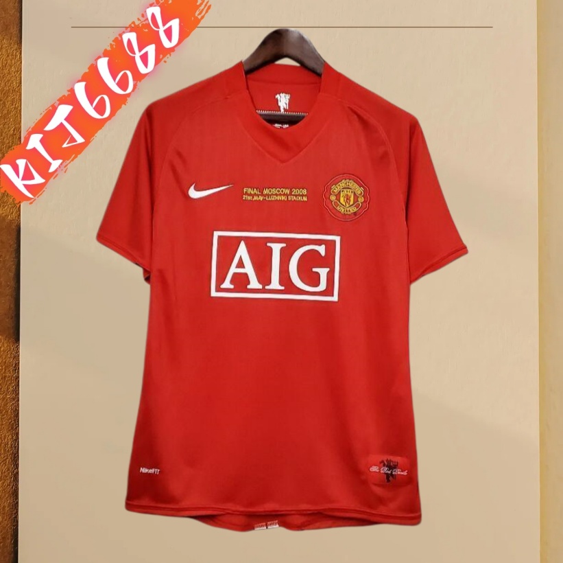 07/08 Manchester United  home Champions League version  retro football jersey