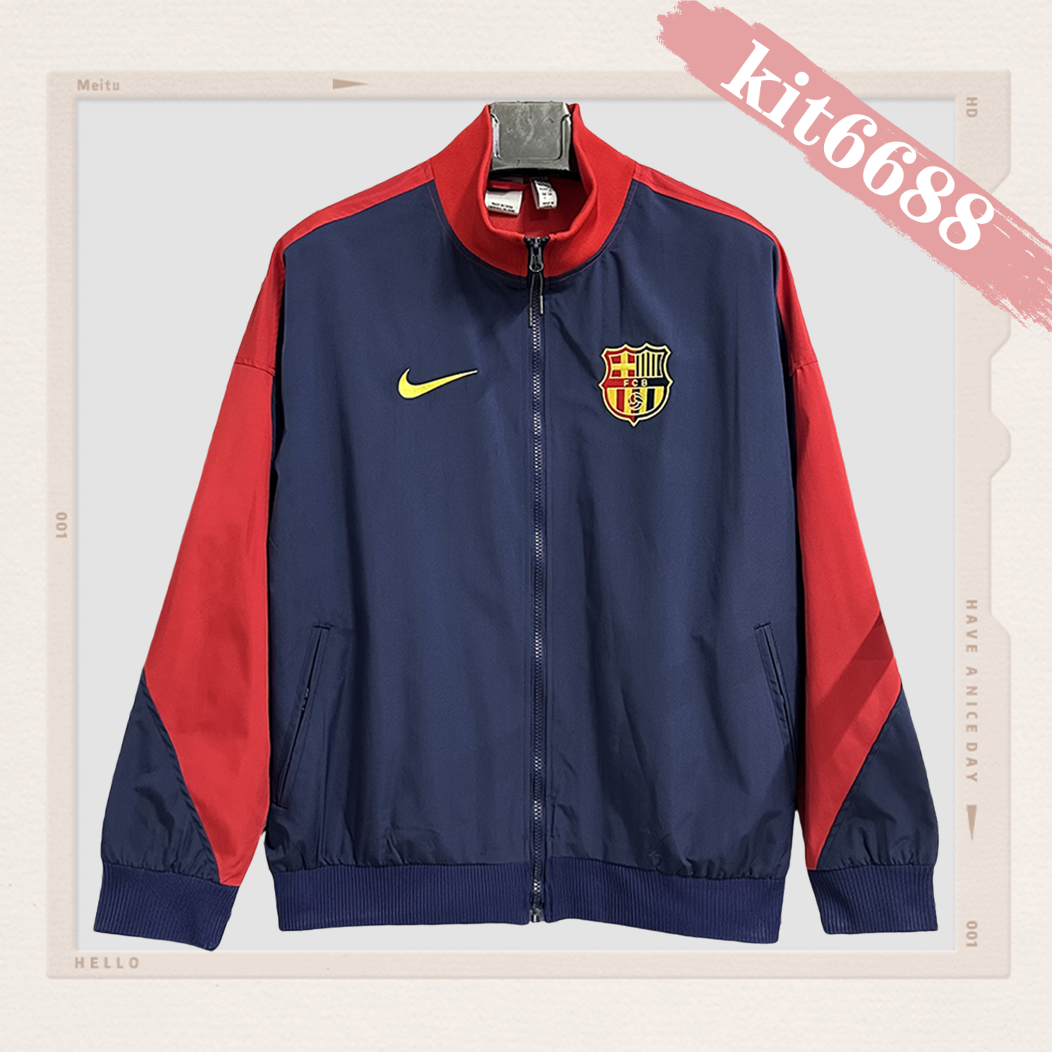 2025/2026 Barcelona waterproof windbreaker training suit