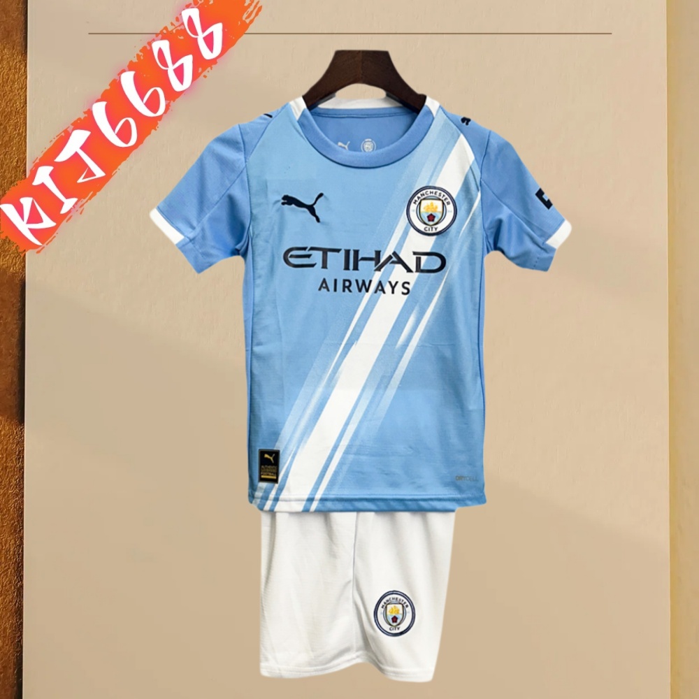 2025/2026 Manchester City Home Football Shirt (Kids Kit socks )