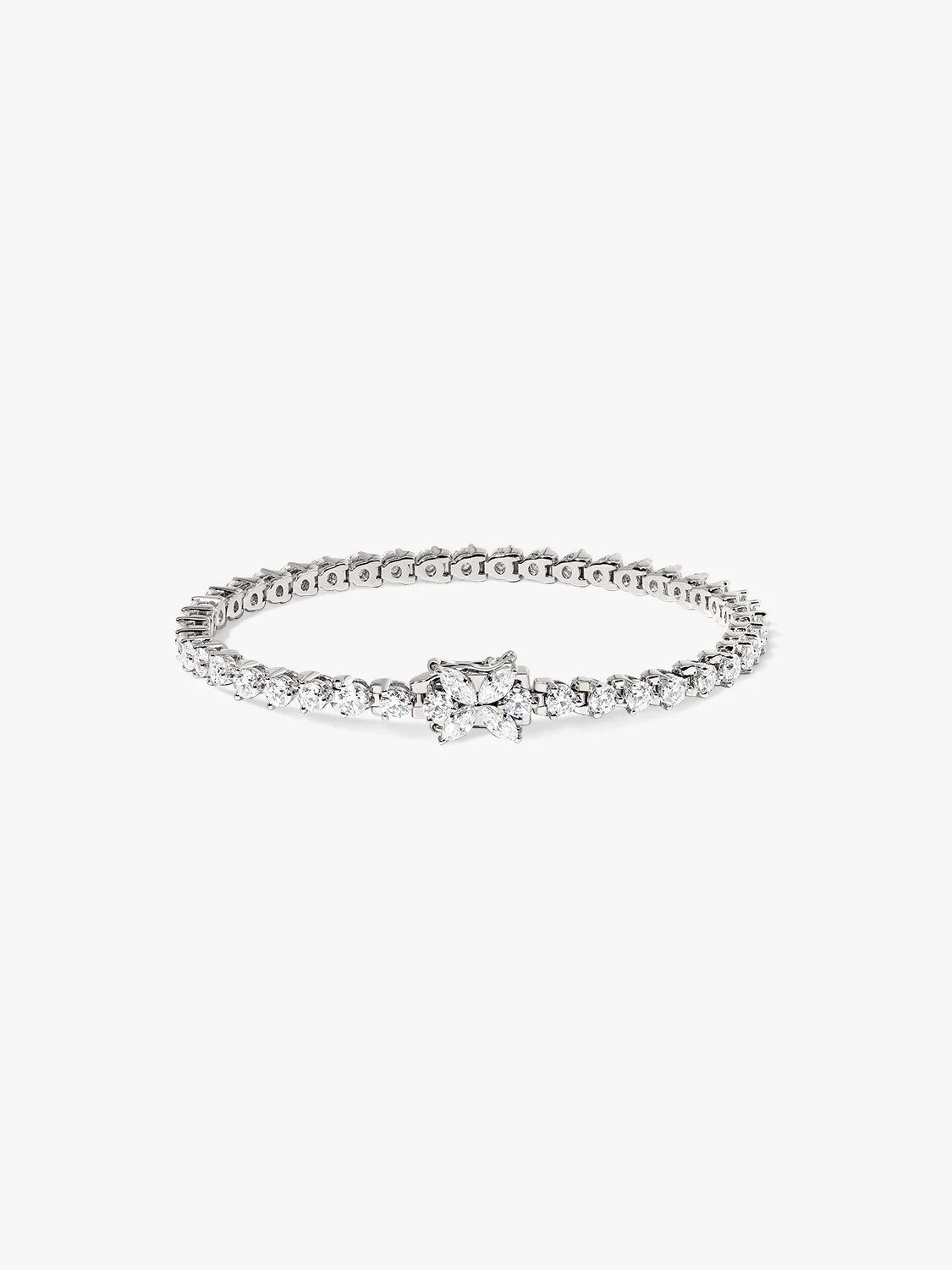 Moissanite Tennis Bracelet With Marquise Sapphire